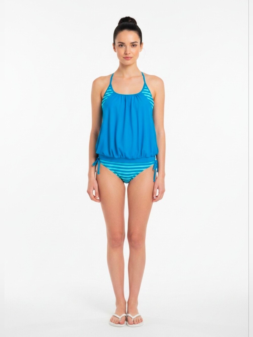 NWT🩱Turquoise Striped 2 Piece Tankini 2x